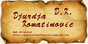 Đurđa Komatinović vizit kartica